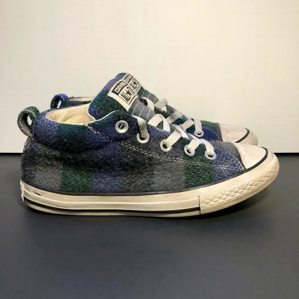Kids CONVERSE All Star Multicolor Plaid Low Top Shoes / Size 3